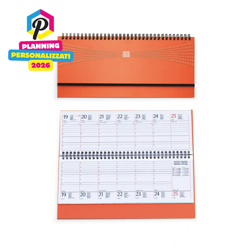 Planner Personalizzati 2026 Roma - Agenda settimanale con design aziendale personalizzato